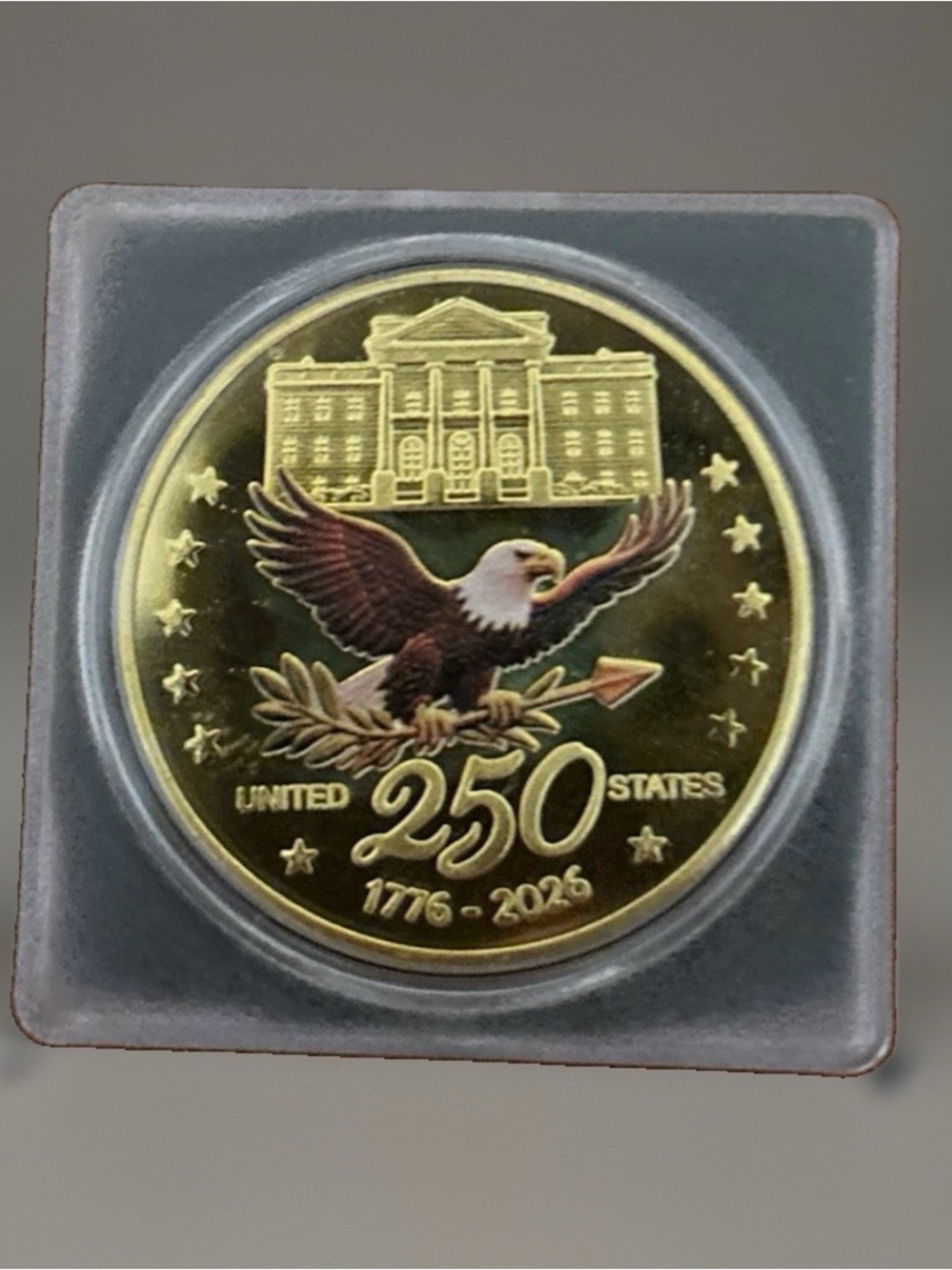 Commemorative Gold-Tone Eagle 250th Anniversary Medallion